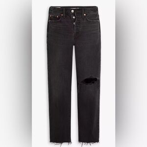 Levi’s Wedgie Straight Black Distressed Jeans